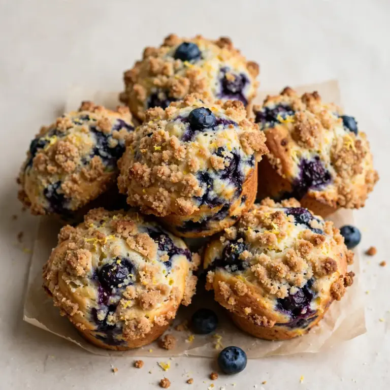 Lemon Blueberry Streusel Muffins