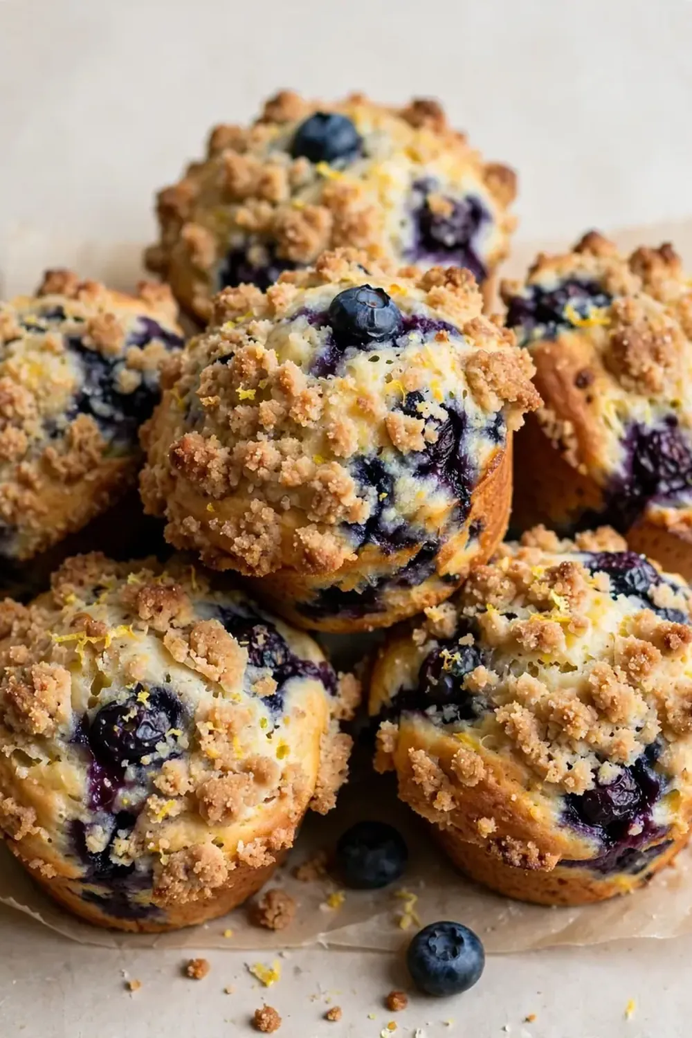 Lemon Blueberry Streusel Muffins