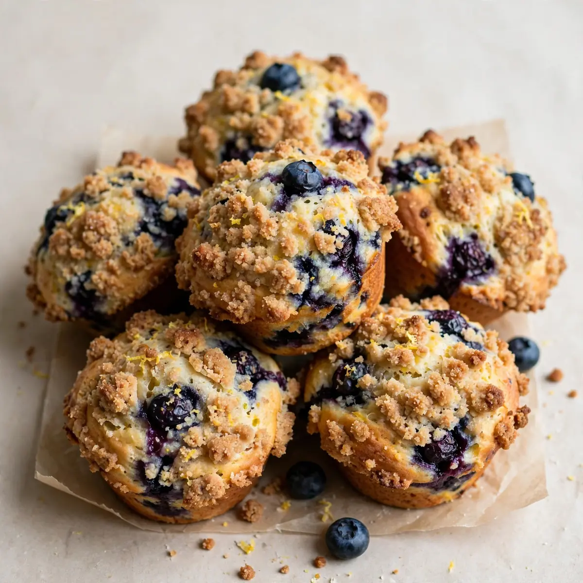 Lemon Blueberry Streusel Muffins