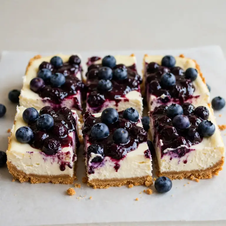No-Bake Blueberry Cheesecake Bars