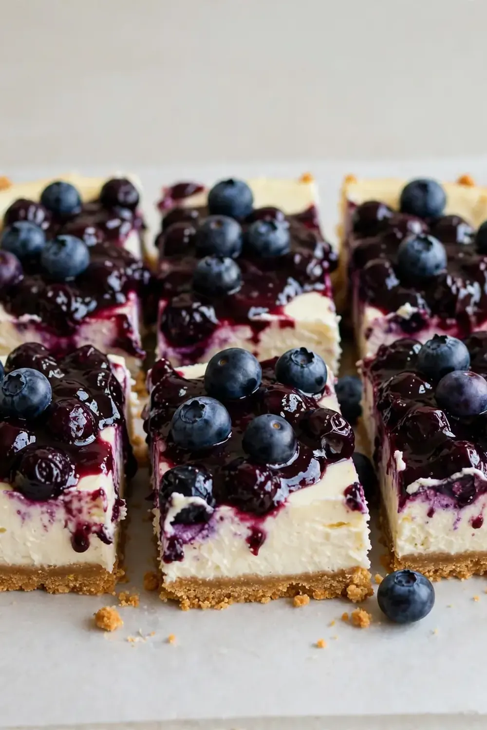 No-Bake Blueberry Cheesecake Bars