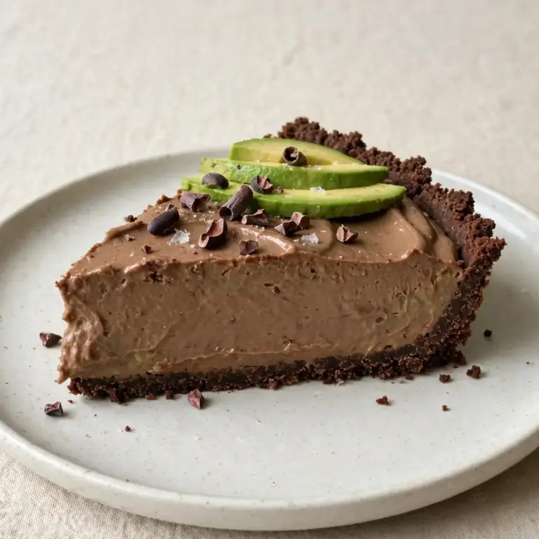 No Bake Chocolate Avocado Mousse Tart