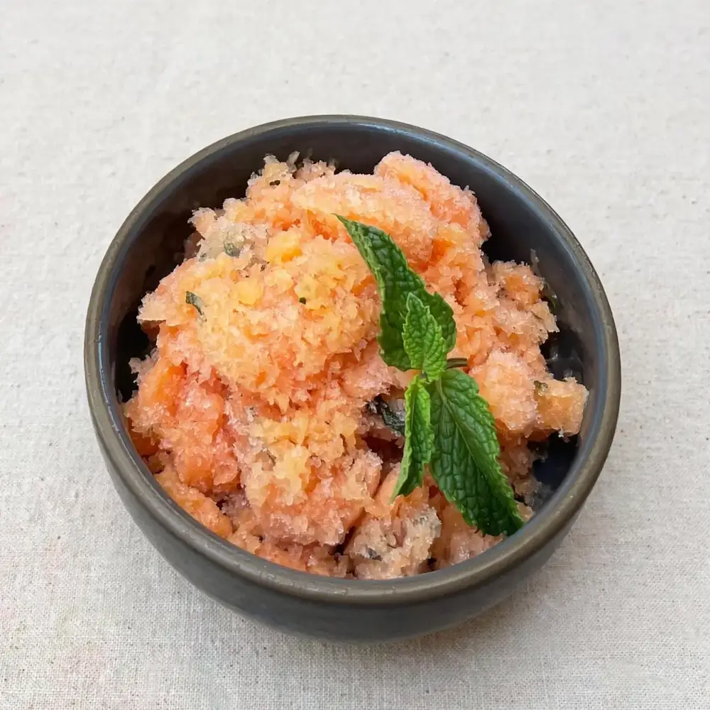 Peach & Mint Granita-Sorbet Hybrid