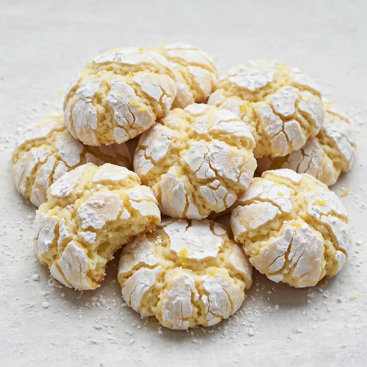 Soft Lemon Crinkle Cookies